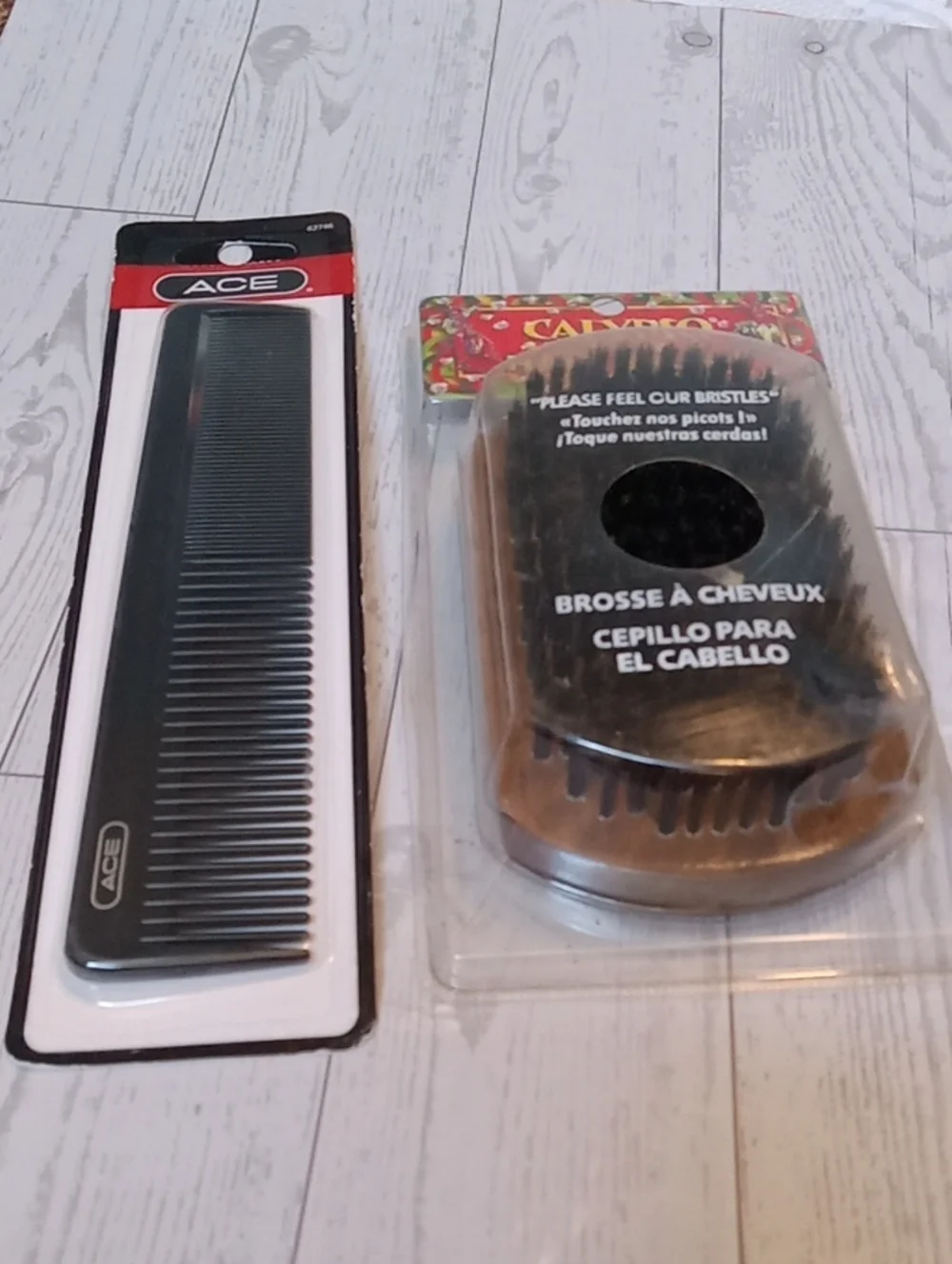 Ace Men's Comb & Military Hair Brush Set Packaged